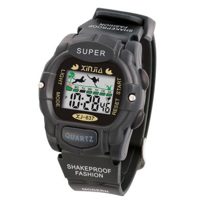 China Customized Low Cost Simple Digital Sports Alarm Black Color Wristwatch For Man for sale