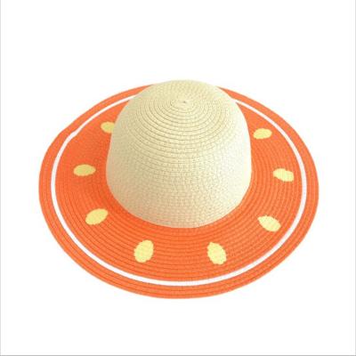 China Dobby Summer Sun Hats Women Fruit Sun Visor Straw Bucket Hats Beach Sunbonnet Straw Hat Foldable Pattern Hats for sale