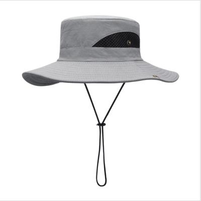 China Big Picture Men Outdoor Wide Brim Bucket Hats Sunshade Fisherman Summer Hats for sale