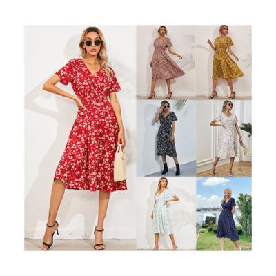 China New Summer Women's Breathable Floral Print Women's Bohemian Casual Dress for sale