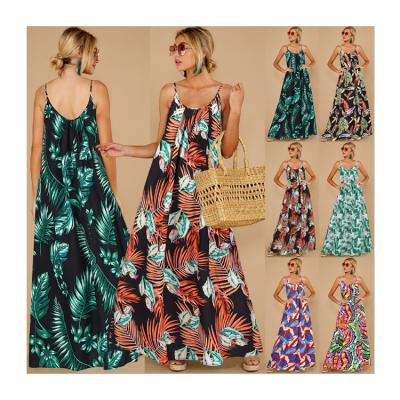 China Women Summer Vintage Breathable Floral Print Midi Dresses Women Verano Vestidos De Noche Elegantes Casual Dress for sale