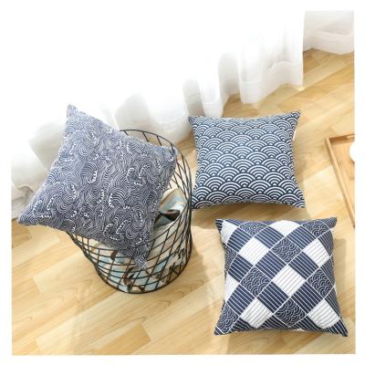 China Anti-pilling Cotton Wind Ocean Style Japanese Linen Cushion Covers Tile Cases for sale