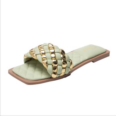 China Fashion Trend 2021 Slippers Flip Flops Women Trend Summer Flat-heeled Prepared By Sandals Slippers for sale