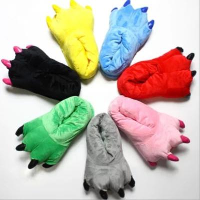 China Fashion Trend Cartoon Furry Winter Floor Slippers Monster Plush Couples Hot Selling Soft Indoor Slippers for sale