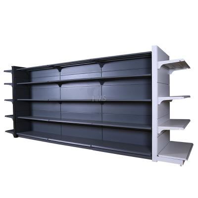 China Double Sided Retail Metal Shelf Gondola Shelves Supermarket Steel Supermarket Display Rack for sale