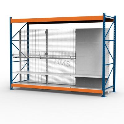 China Single Sided Heavy Duty Supermarket Display Rack Warehouse Gondola Shelving for sale