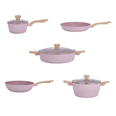 China Sustainable Non-Stick Cookware Sets Dessini Aluminum Stick Cookware Set Non Cooking Pot Set Cookware for sale