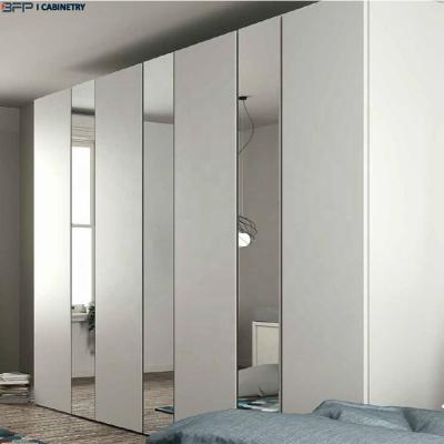 China (Other) BFP Adjustable Single Door Closet Wardrobe Hinged White Wardrobe With Mirror for sale