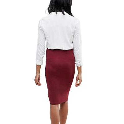 China Breathable Bodycon Feature Stretch Tank Top Pencil Maternity Pencil Skirt Elastic Slim Fit Midi Skirt for sale