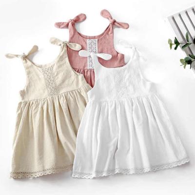 China Solid Anti-Wrinkle Insist Girls Princess Costume Wedding Party Gift Lace Edge Suspender Kids Dresses For Girls Casual for sale