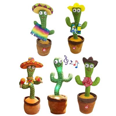 China Sing Talk Dance Cactus Doll Soft Dancing Toys Talk Plush Electronic Toys Twisting Singing Dancer Talking Novelty Funny Music Luminescent Gifts for sale