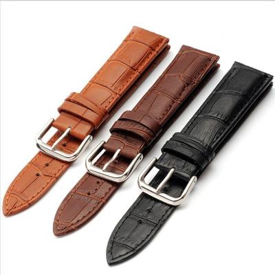 China Bamboo Texture Watchbands Genuine Leather Genuine Leather Watch Band Strap 12MM-24MM for sale