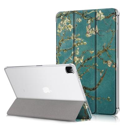 China Fanshion Printing Simple Pattern Shell Leather Case Transparent For iPad Pro 12.9 2021 2020 2019 Smart Flip Cover Pouch for sale