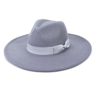 China Felt Hat New Arrival Bowknot Solid Customized Fedora Hat Cowboy Felt Hats for sale