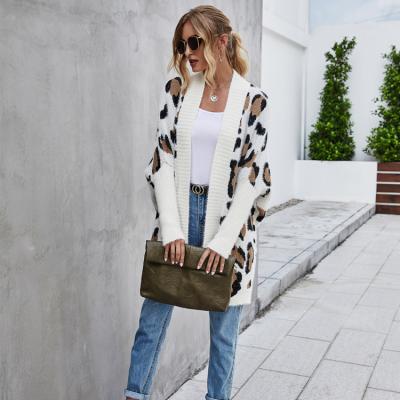 China 2020 Crazy Anti-wrinkle RTS Women's Leopard Loose Knitted Cardigan Sweaters for sale