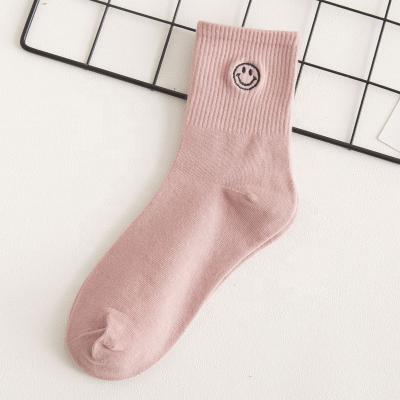 China 2021 Lovely Autumn Winter Wool Warm Stockings Disposable Cartoon Smiles Face Thick Cotton Socks for sale