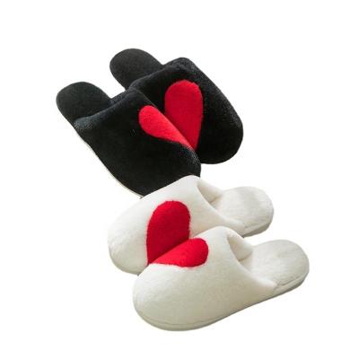 China CUSHIONING Wholesale Ready To Ship Heart Fuzzy Women Slipper For Valentine's Day for sale