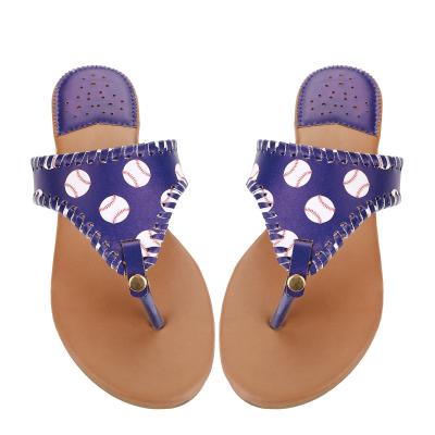 China Flat 2018 Design Monogram Ladies Sport Flat Sandals for sale