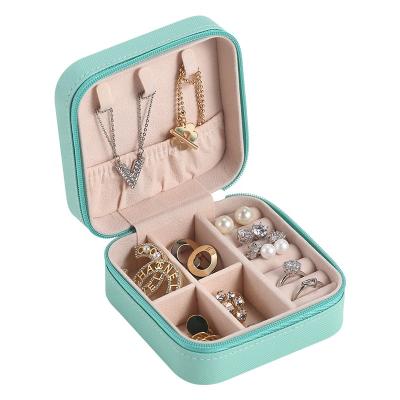 China New Arrival Portable Jewelry Boxes Portable Travel Customized Jewelry Boxes Earring Necklace Storage Box for sale