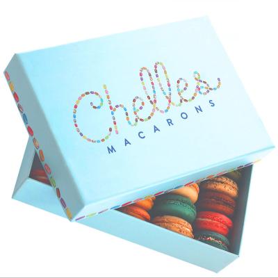 China Recycled Materials High Quality Customized 4, 6, 12, 24 Macaron Paper Packaging Box Macaron Gift Box for sale