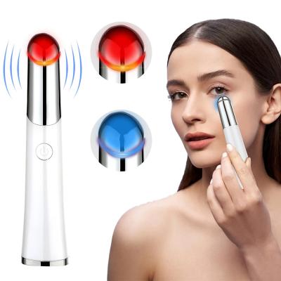 China Hot Selling Anti-puffiness Portable Mini Electric Heat Relief Eye Bag Eye Massager Puffy Pen for sale