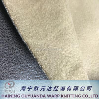 China Wholesale Polyester 100% Polyester Faux Suede Bronzing Bonded Fabric Fleece For Sofa Cover /Chair Cover for sale