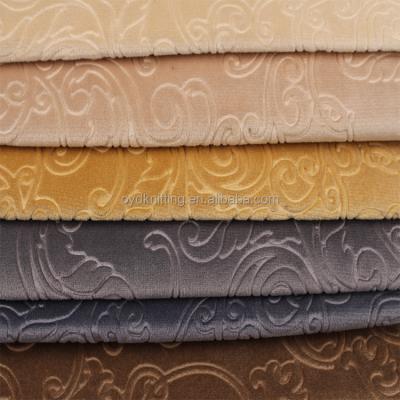 China Other Other 100% Polyester Knitted Embossed Holland Sofa Velvet Fabric Upholstery Velboa Fabric for sale