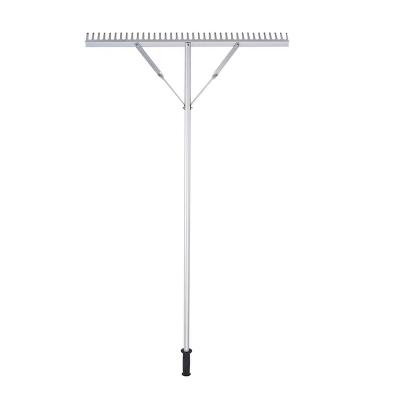 China Garden Rake Factory Hot Sale Aluminum Leaf Rake Detachable Landscape Rake for sale