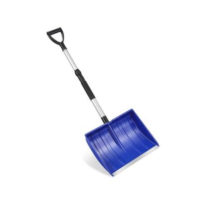 China Eco-friendly 47 inch adjustable snow shovels with D-handle, non-slip sponge and durable aluminum blade snow shovel for sale