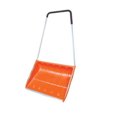 China Eco - Friendly Big Scoop Handle Steel Snow Pusher With Poly Blade 76*55cm for sale