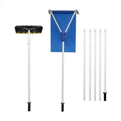 China Folding 2-IN-120Ft Oxford Cloth Roof Snow Rake With Wheels Remove Snow Easily From Roof With Adjustable Handle for sale