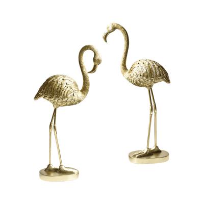 China Home Decor Gold Luxury Antique Flamingo Desktop Decoration for sale