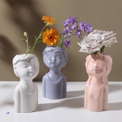 China Lovely flower head children's vase body decor box individual packaging Nordic home decoration wholesale vase home for sale