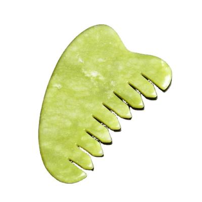 China Home Natural Jade Gua Sha With Comb Massager Hair Comb Body Health Head Scraper Slimming Face Eye Care Beauty Spa Tool for sale