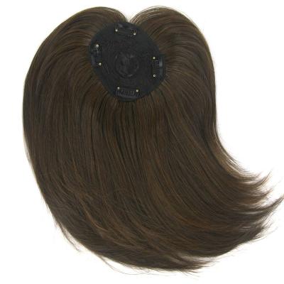 China Hot High Temperature Fiber Brown Synthetic Hair Wigs Straight Hair Bangs Long Bangs Top Closures For Men And Women for sale