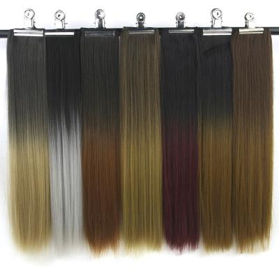 China Hot High Temperature Fiber Colors 20 Black To Brown Ombre Hair Straight High Tempreture Fiber Synthetic Hair Clip In Hair Extensions Wig for sale