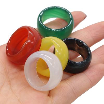 China CLASSIC Stone Rings Jewelry Diversity Stones Two Kinds Of Natural Stone Charms Rings Unisex Patterns Circle for sale