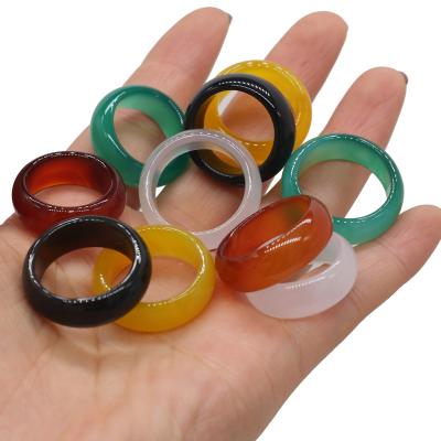 China CLASSIC Stone Rings Jewelry Diversity Stones Two Kinds Of Natural Stone Charms Rings Unisex Patterns Circle for sale