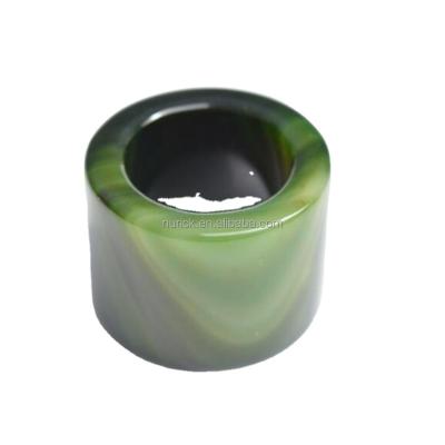 China CLASSIC Natural Wide Bands Ring Men Friend Dad Gifts Healing Jewelry Madagascar Crystal Green Jade Stone Agate Thumb Rings for sale