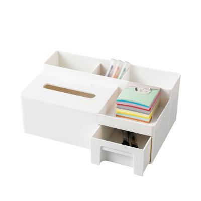 China Multifunctional Cosmetic Box Viable Cosmetic Organizer Display Storage Box Pen Holder Plastic Stand Desktop Storage Box for sale