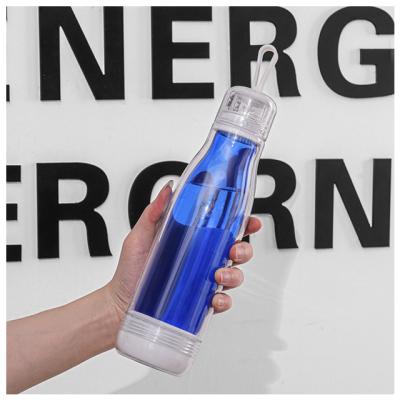 China Sustainable Promotion Printed Logo 17oz Borosilicate Glass Tritan Outer Water Bottle for sale