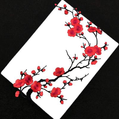 China Other GUGUTREE Embroidery Applique Large Flower Plum Blossom Patches For Lady Dress Chi-Pao, Flower Patch for sale