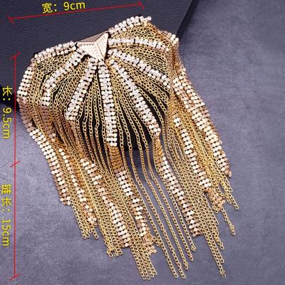 China 1 piece 3D epaulet price, snap brooch breastpin tassels shoulder panel patch badges applique patch for clothing N12 for sale