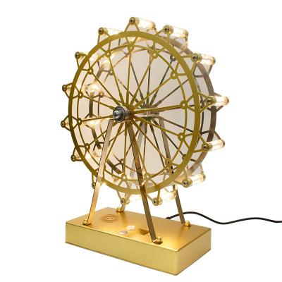 China 2022 Modern luxury hotel bedroom night light luxury modern table lamp ferris wheel decoration cartoon children holiday for sale