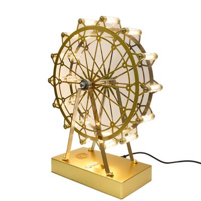 China Modern popular creative ferries wheel bedside bedroom home decoration modern restaurant modern led table lamp retro for sale