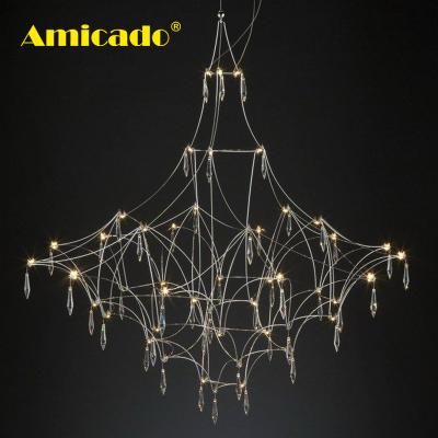 China Modern Minimalist Mira OEM Hotel Engineering Crystal Chandelier Modern Light Innovative Small Style Squeezable Volume for sale