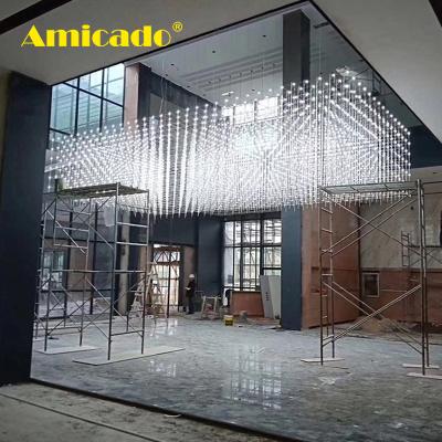 China Cube Universe Modern Minimalist High Quality Retractable Light Square For High End Lobby Meeting Rooms for sale