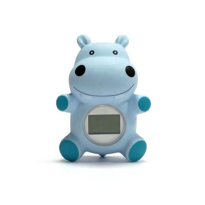 China Factory Wholesale Customized Cartoon Hippo Thermometer Toy Backlight Digital Display Baby Electronic Bath Thermometer for sale