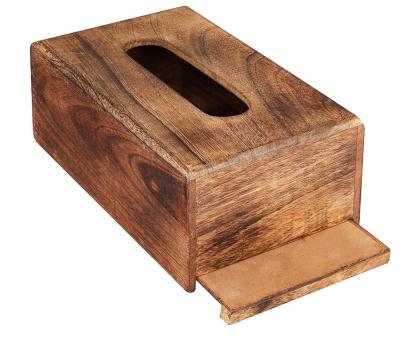 China Contemporary Factory Quality Wholesale Tissue Boxes Solid Wood Tissue Storage Box for sale