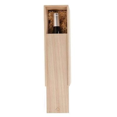 China Quality Guaranteed Unique Handmade Slide Wine Box Wooden Single Keepsake Box for sale